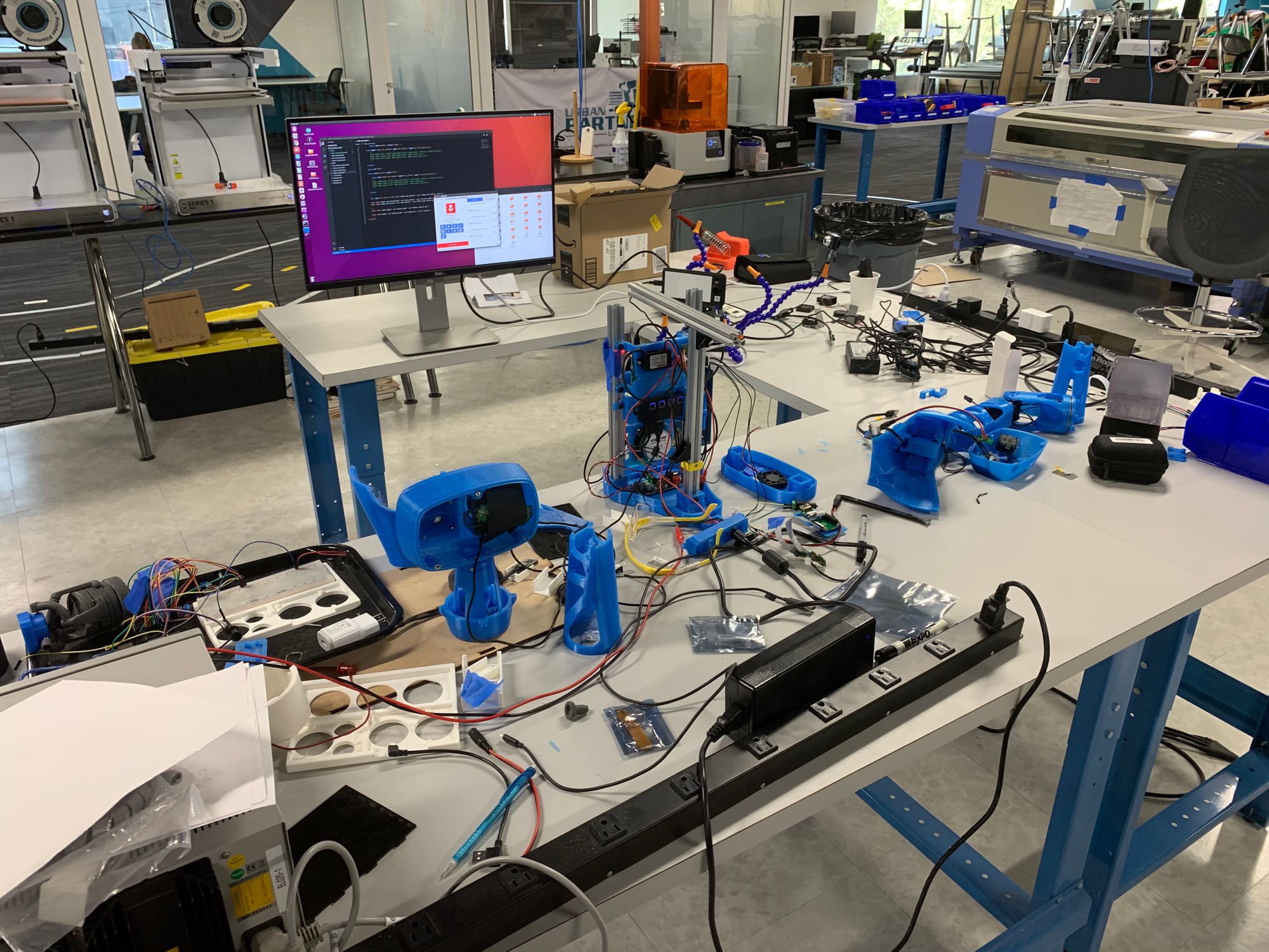 Reachy test bench in the Circuit Launch Lab